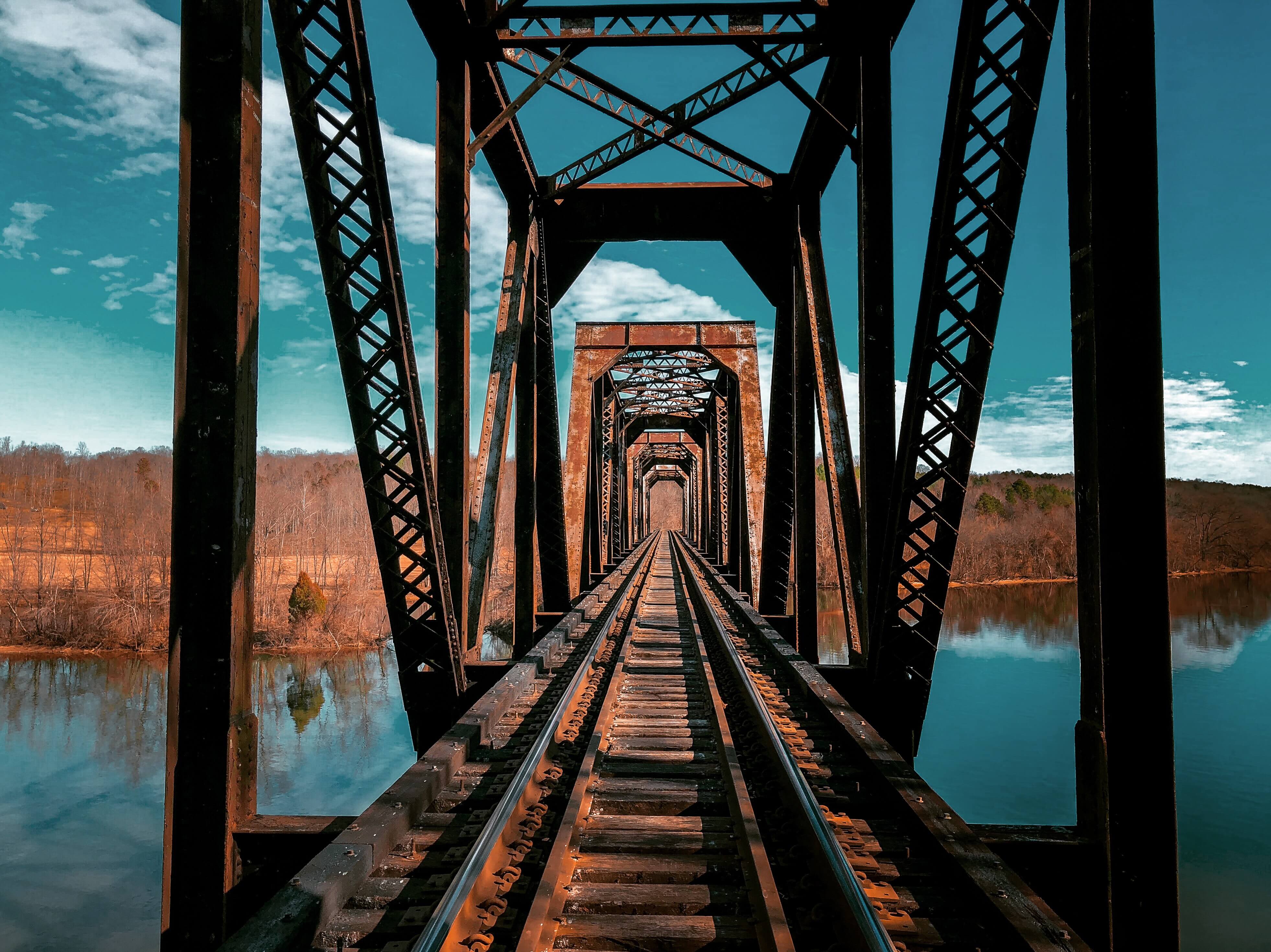 Financial Glass - Railroad Bridge Over Water