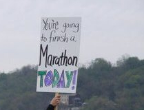 Financial Glass - You're going to finish a marathon today sign