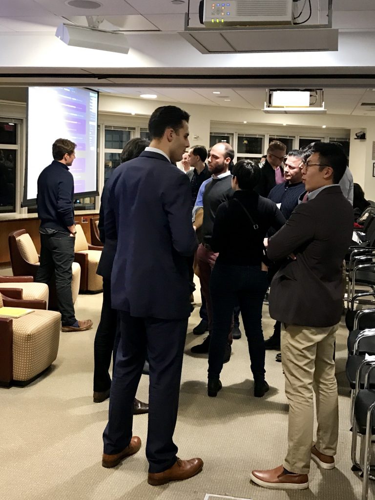 People Networking after the 2019 fintech trends meetup